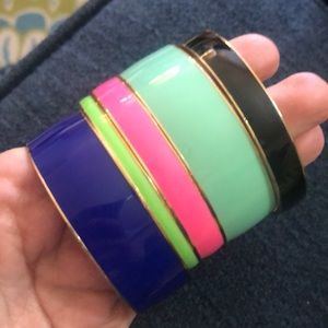 J.Crew bundle of bangle bracelets enamel